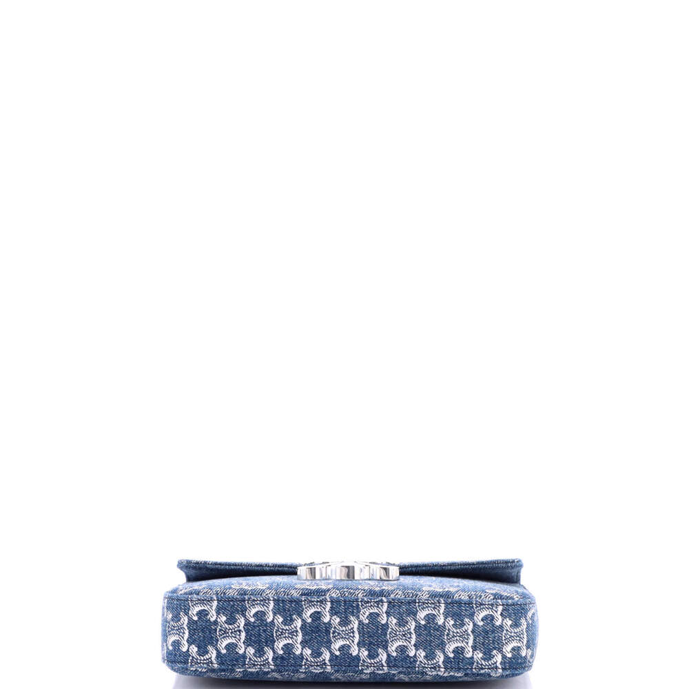 Celine Small Triomphe Chain Shoulder Bag Printed Denim - Picture 4 of 6